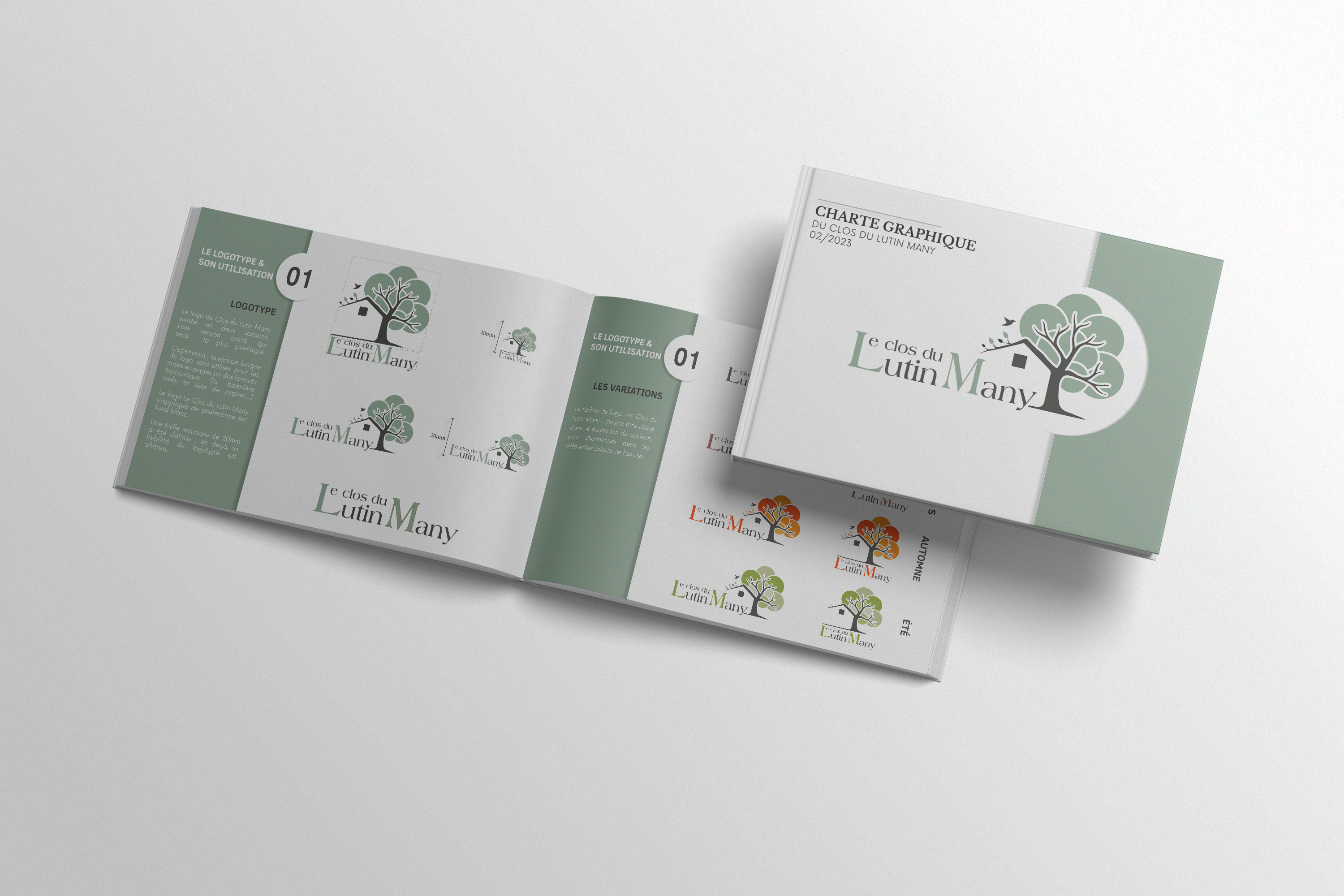 livre ouvert présentant la charte graphique